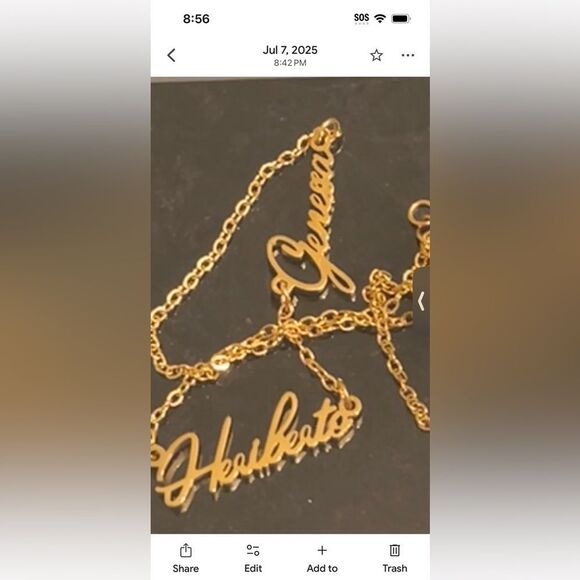 Dorado Custom Gold Name Necklaces – Geneva & Heriberto | New in Box - Picture 4 of 10